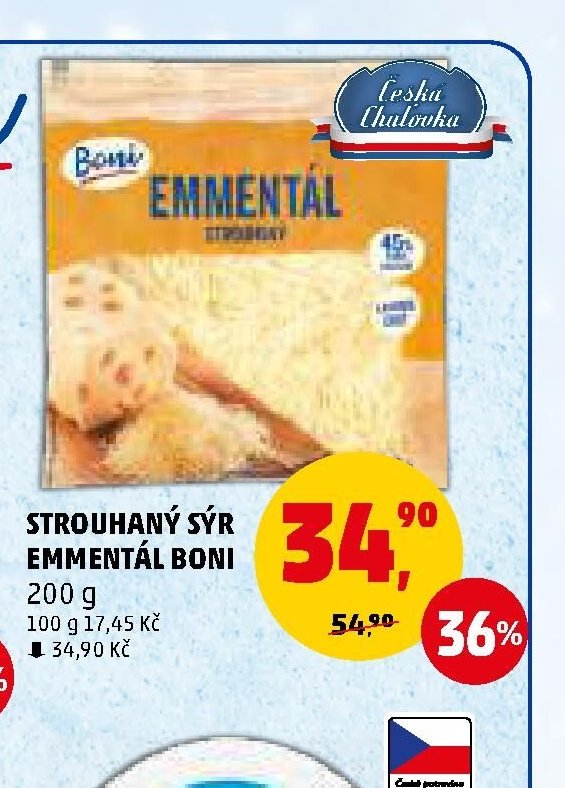 STROUHANÝ SÝR EMMENTÁL BONI