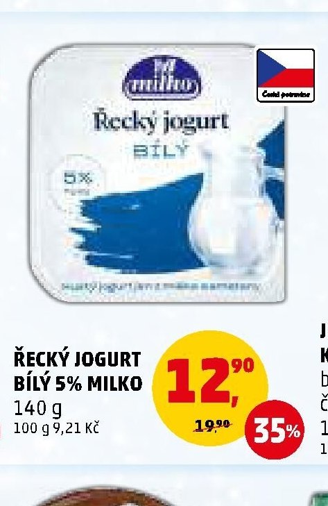 Řecký jogurt bílý 5% Milko
