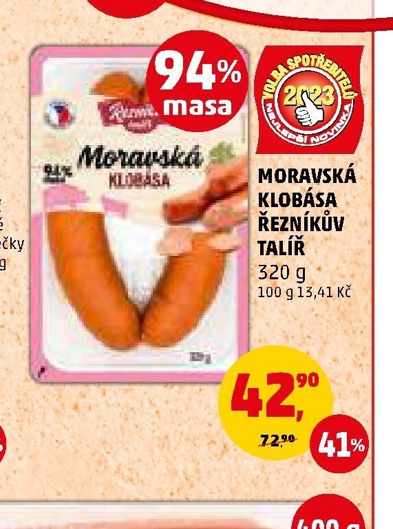 Moravská klobása Řezníkův talíř 320 g