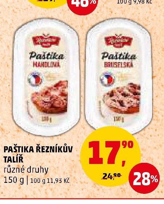 Paštika Řezníkův talíř různé druhy 150 g