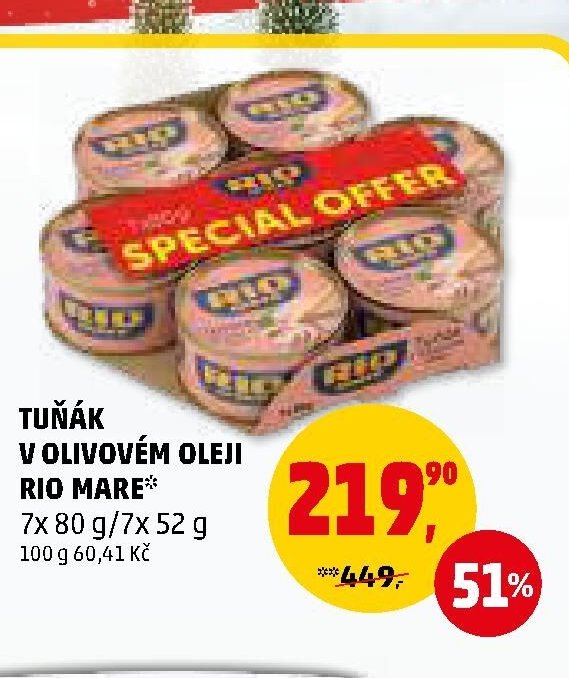TUŇÁK V OLIVOVÉM OLEJI RIO MARE