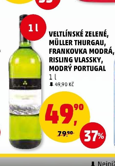 Veltlínské zelené, Müller Thurgau, Frankovka modrá, Risling vlassky, Modrý Portugal
