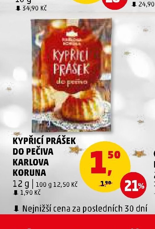Kypřicí prášek do pečiva Karlova Koruna