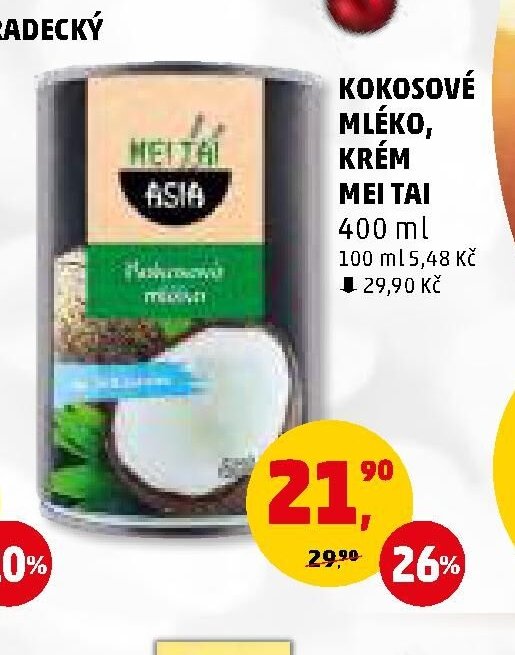 Kokosové mléko, krém Mei Tai