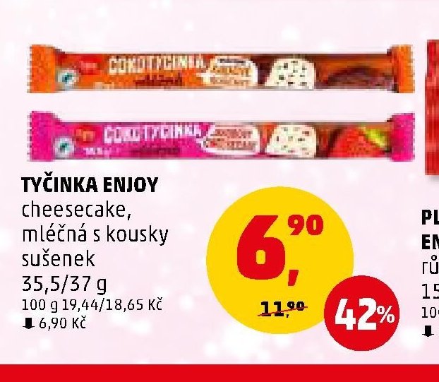 Tyčinka Enjoy cheesecake, mléčná s kousky sušenek
