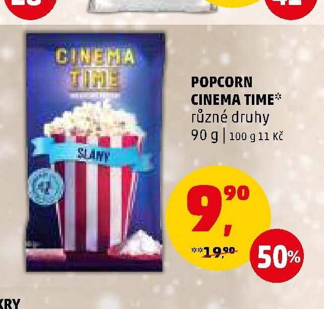 POPCORN CINEMA TIME různé druhy