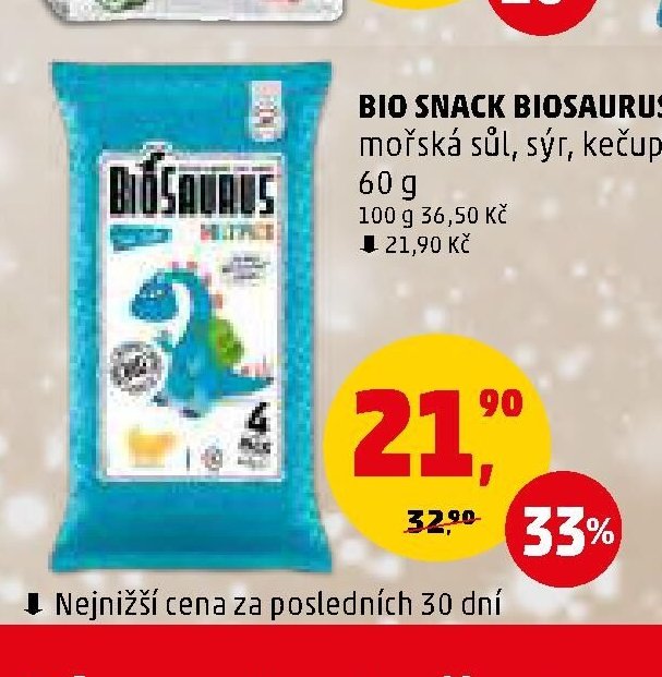 BIO SNACK BIOSAURUS mořská sůl, sýr, kečup