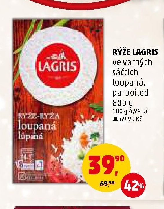 RÝŽE LAGRIS ve varných sáčcích loupaná, parboiled 800 g