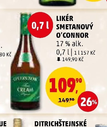 Likér Smetanový O'Connor 0,7 l