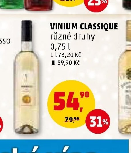Vinium Classique různé druhy 0,75 l