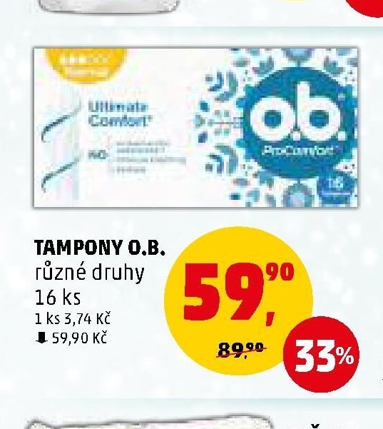 TAMPONY O.B. různé druhy 16 ks