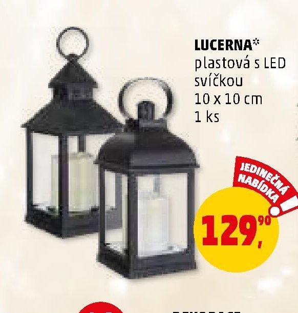 LUCERNA* plastová s LED svíčkou 10 x 10 cm 1 ks
