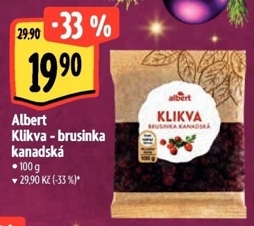 Brusinky klikvy sušené Albert