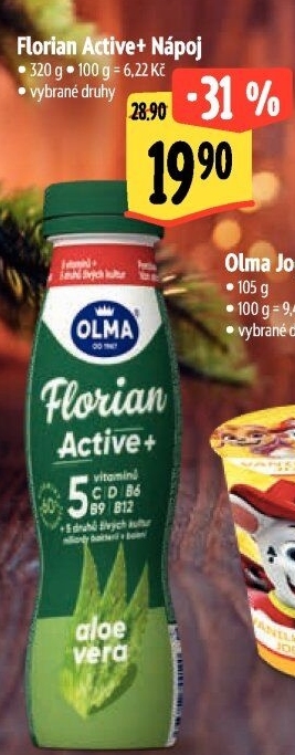 Jogurtový nápoj Florian Active+ Olma