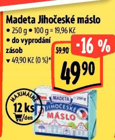 Máslo Jihočeské Madeta