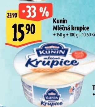Mléčná krupice Mlékárna Kunín