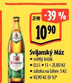 Pivo světlý ležák 11° Svijanský Máz Svijany