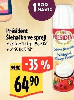 Šlehačka ve spreji Président