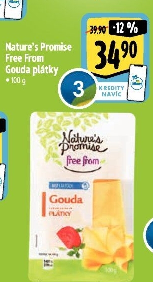 Sýr Gouda bez laktózy Free From Nature'