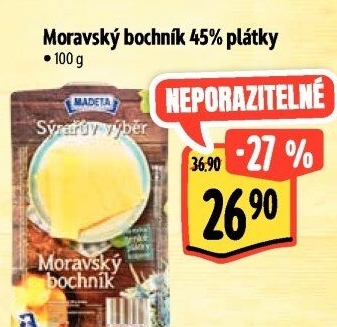 Sýr Moravský bochník 45% Sýrařův výběr Madeta