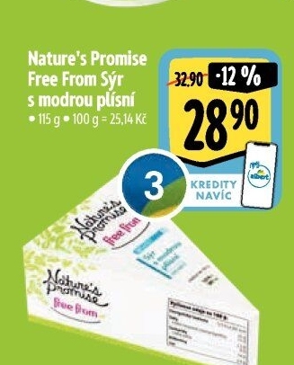 Sýr s modrou plísní free from Nature'