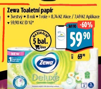 Toaletní papír 3vrstvý Deluxe Zewa