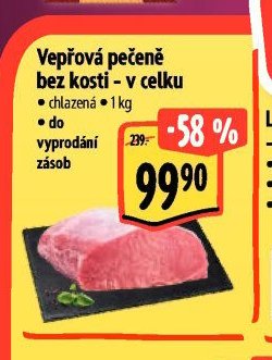 Vepřová pečeně bez kosti - v celku