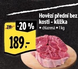Hovězí přední bez kosti - kližka