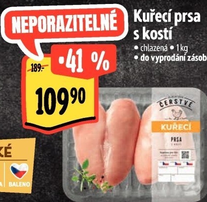 Kuřecí prsa s kostí Albert