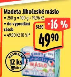 Máslo Jihočeské Madeta