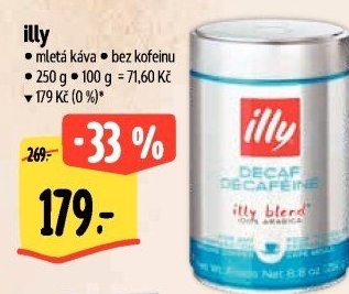 Mletá káva bez kofeinu Illy