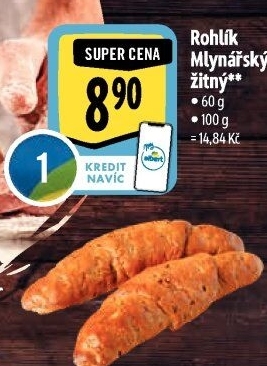 Rohlík Mlynářský žitný Albert