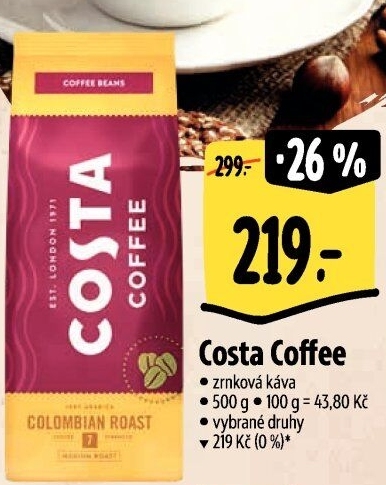 Zrnkové kávy Costa Coffee