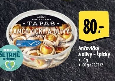 Ančovičky a olivy - špižky