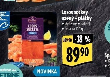 Losos sockeye uzený - plátky