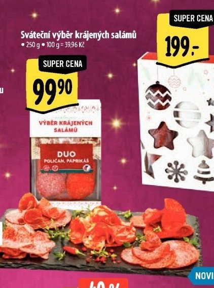 Sváteční výběr krájených salámů