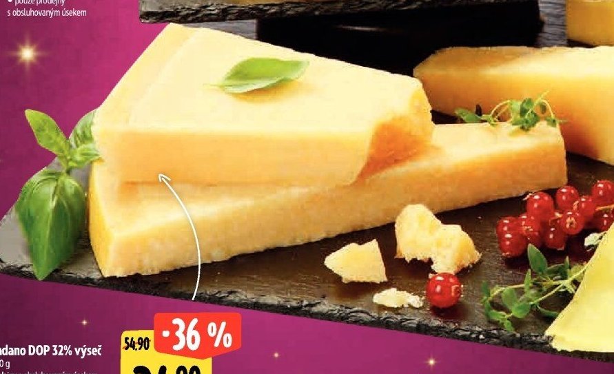 Grana Padano DOP 32% výseč