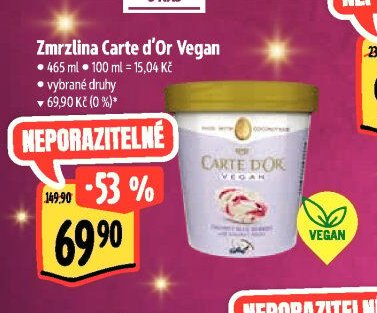 Zmrzlina Carte d'Or Vegan