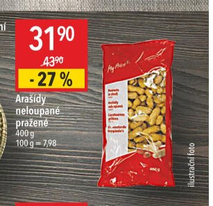 Arašídy neloupané pražené