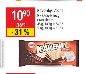 Kávenky, Vesna, Kakaové řezy