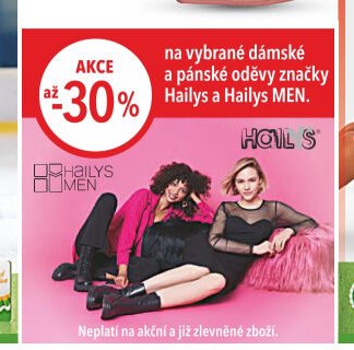 na vybrané dámské a pánské oděvy značky Hailys a Hailys MEN