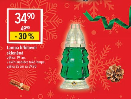 Lampa hřbitovní skleněná