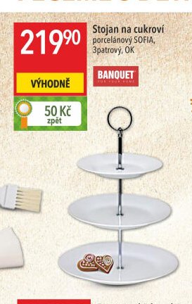 Stojan na cukroví porcelánový SOFIA, 3patrový
