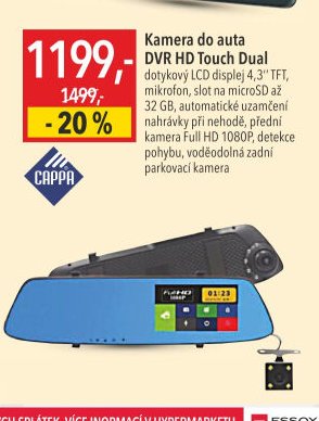 Kamera do auta DVR HD Touch Dual Cappa