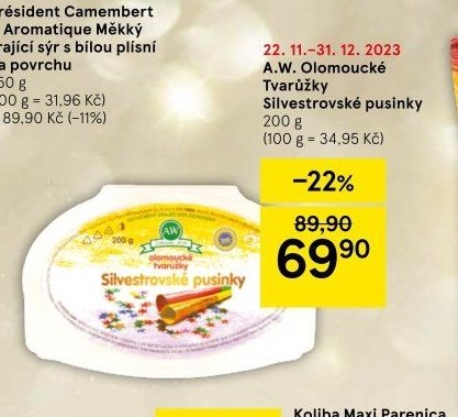 A.W. Olomoucké Tvarůžky Silvestrovské pusinky