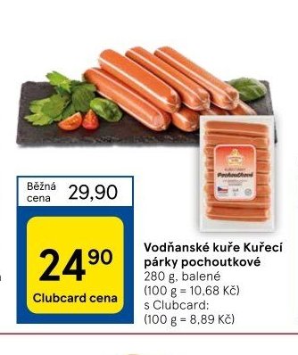 Vodňanské kuře Kuřecí párky pochoutkové