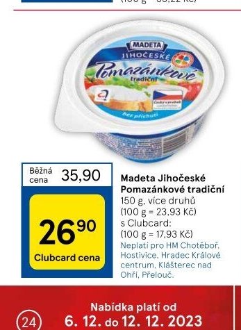Madeta Jihočeské Pomazánkové tradiční