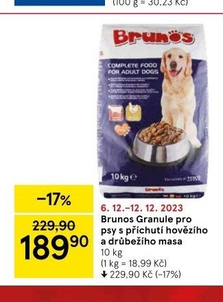 Brunos Granule pro psy s příchutí hovězího a drůbežího masa 10 kg