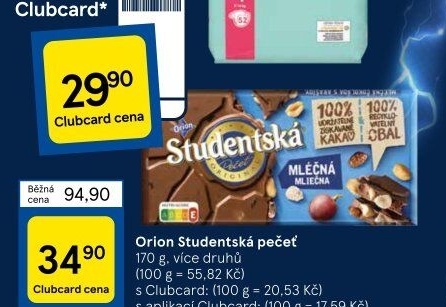 Čokoláda Studentská pečeť Orion