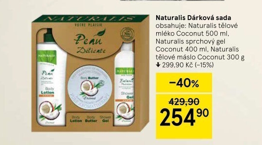 Dárková kazeta Body care Coconut Pean Délicate Naturalis